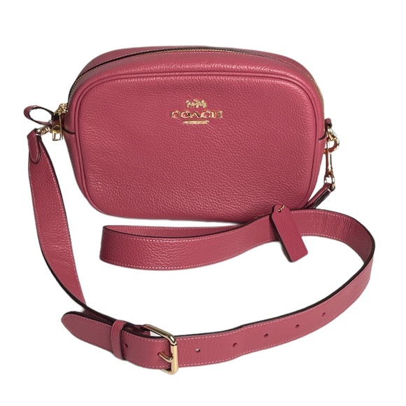 Coach Letter Jamie Pebble Leather Shoulder Bag Rouge Mauve - Picture 1 of 7